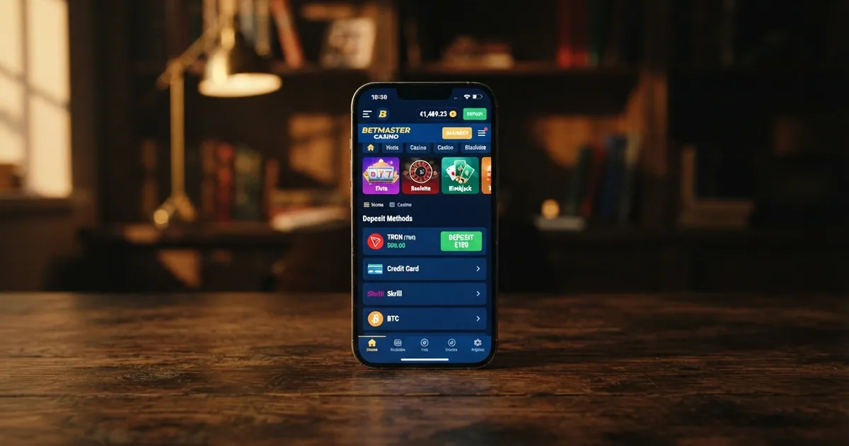 Pantalla de un casino online que muestra TRON (TRX) entre sus métodos de pago con criptomonedas, junto al logotipo de la red TRON