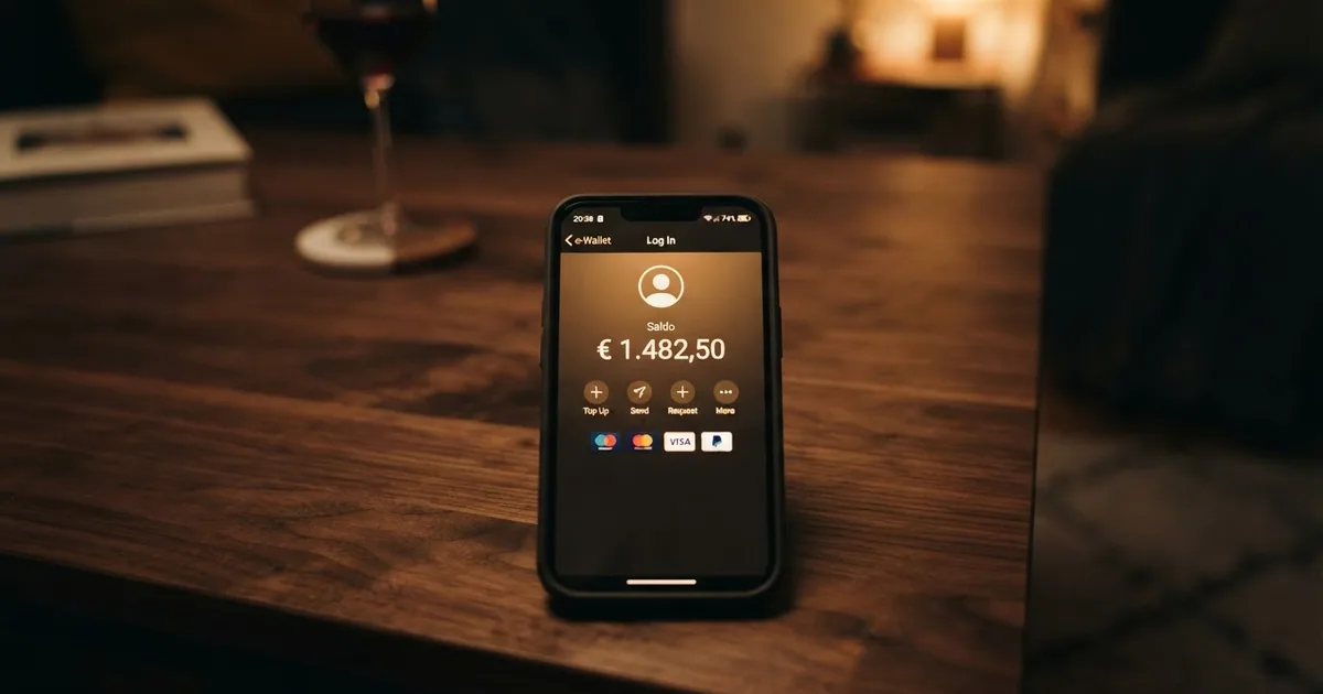 Pantalla de inicio de la app de MiFinity en un teléfono móvil junto al saldo en euros y los métodos de carga disponibles