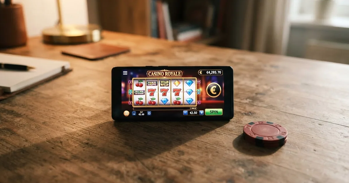 Una pantalla de ordenador mostrando la interfaz de un casino online junto a una tarjeta Visa sobre una mesa