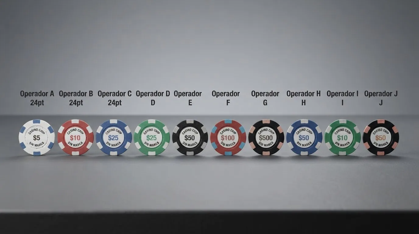 Tabla comparativa con los logotipos de los principales casinos online que aceptan depósito de 5 euros en España