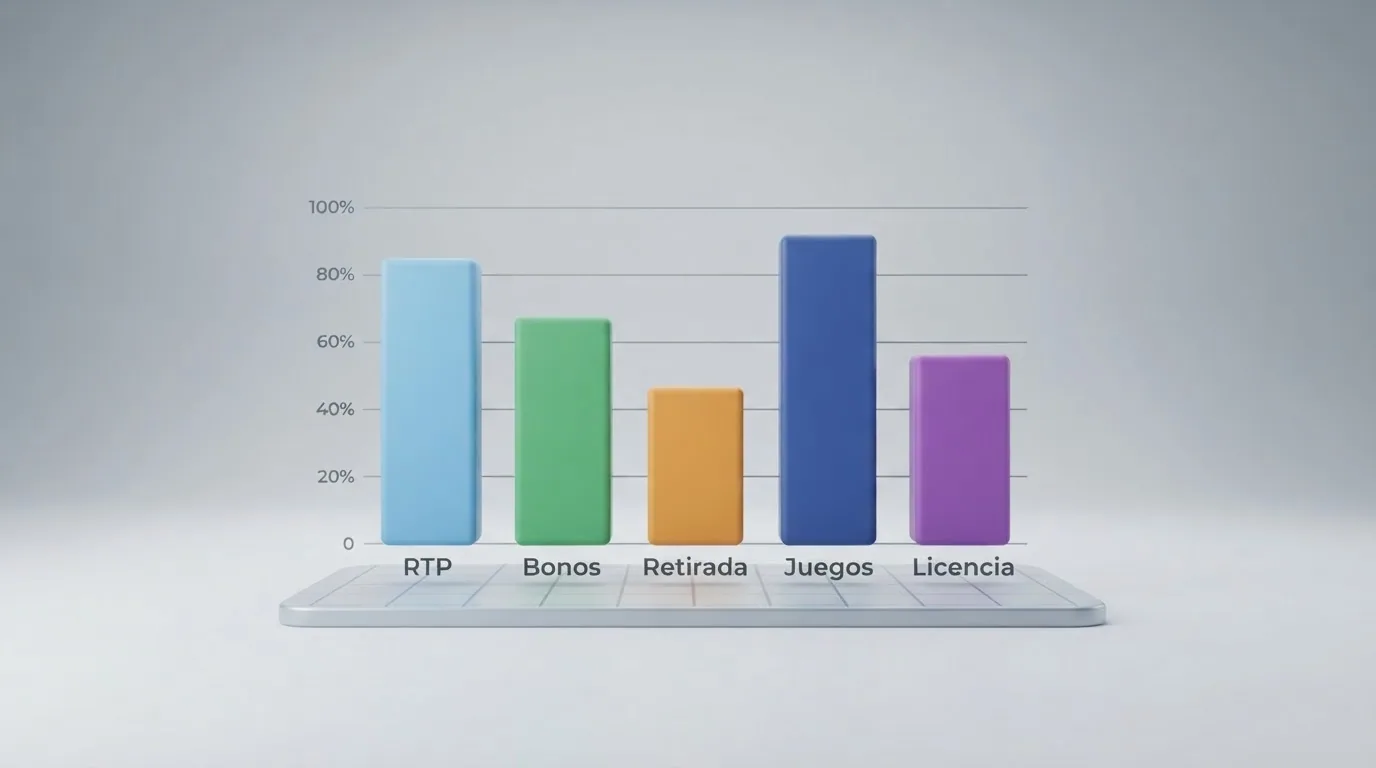 Representación gráfica de una tabla comparativa con los operadores destacados, sus licencias DGOJ y sus RTP declarados