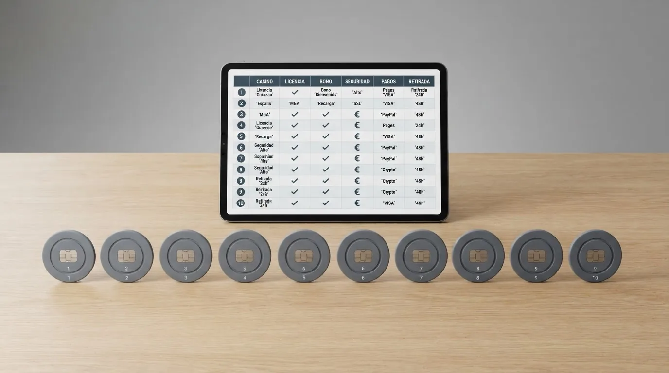 Tabla comparativa con logotipos de los principales casinos que aceptan Ethereum