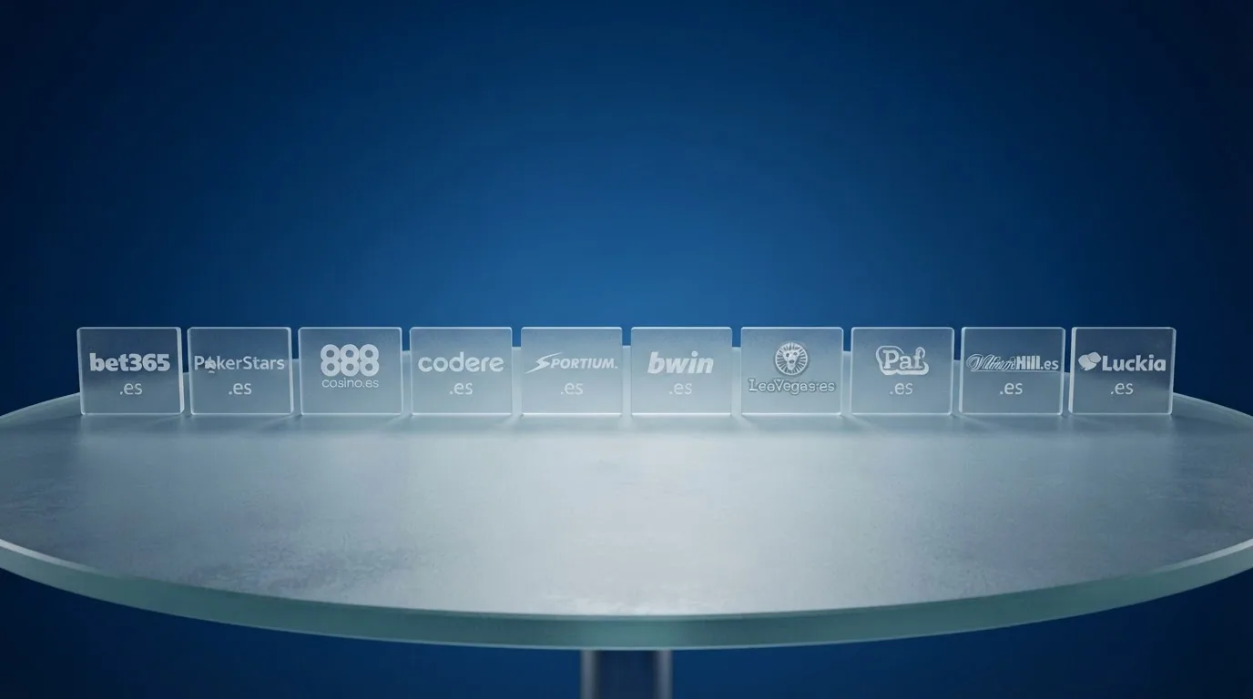 Una tabla comparativa con los logotipos de los principales casinos online que aceptan Skrill en España alineados con sus datos clave