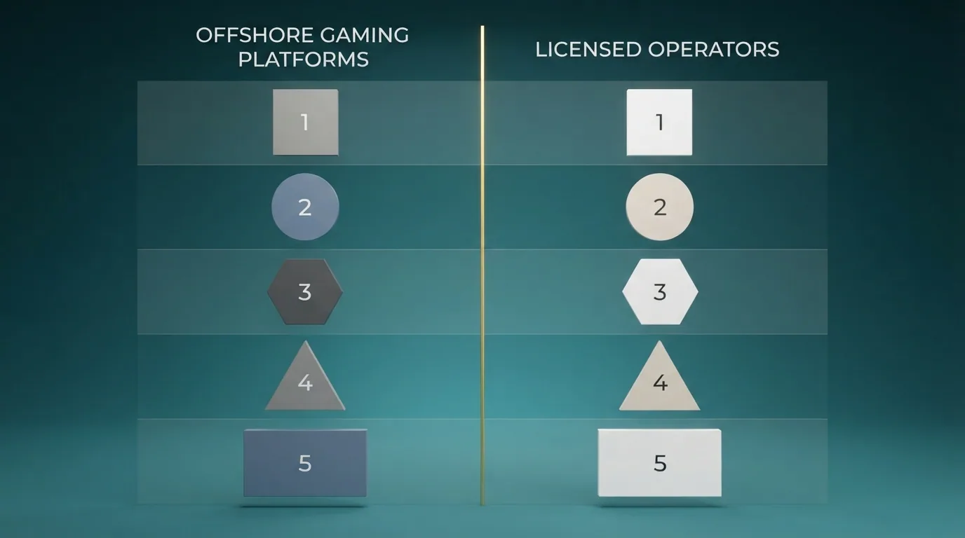Una tabla comparativa con logotipos de casinos que aceptan Bitcoin junto a los que operan con licencia DGOJ, dividida por una línea que separa el ecosistema cripto del regulado