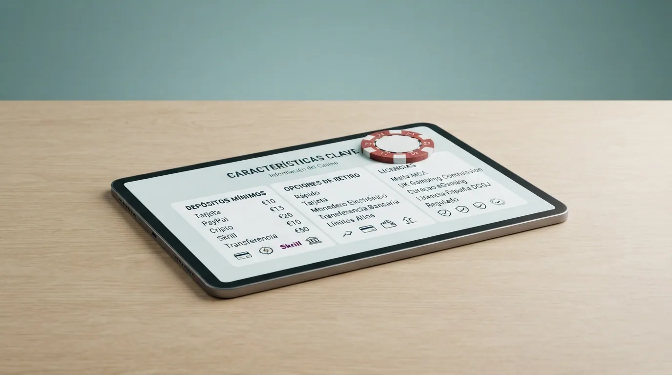 Una tabla comparativa con los logotipos de los diez casinos analizados, organizados por depósito mínimo y disponibilidad de retirada con Paysafecard