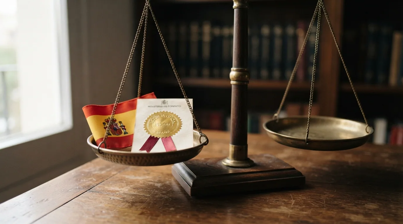 Una balanza que inclina el platillo del casino con dominio .es hacia abajo, simbolizando la mayor protección que ofrece al jugador