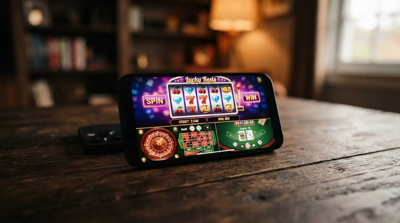 Vestíbulo de tragaperras de un casino online español con fichas de juegos y el logotipo de Neosurf visible como método de depósito aceptado