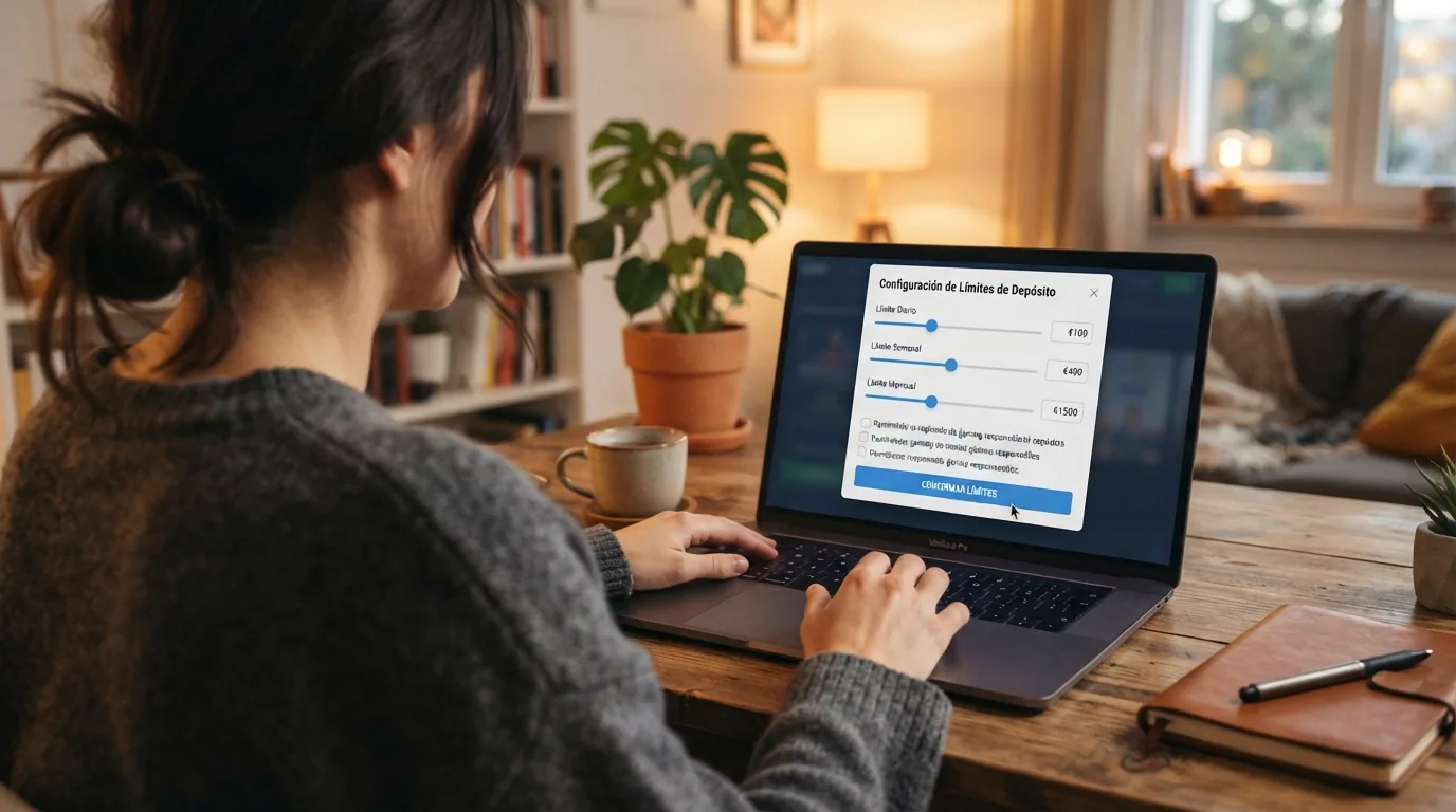 Pantalla de configuración de límites de depósito dentro del área de juego responsable de la cuenta de un casino online español